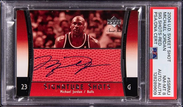 2004-05 Upper Deck Sweet Spot Michael Jordan Signature Shots Red #SSR-MJ card image