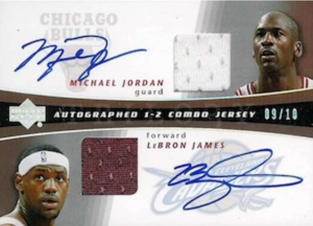 2004-05 Upper Deck Trilogy Michael Jordan One Two Combo Jerseys Autographs #AUJ-JJ card image