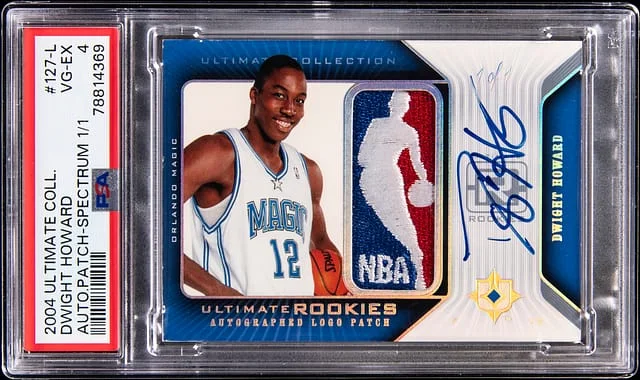 2004-05 Upper Deck Ultimate Collection Dwight Howard Autographed Logo Patch Spectrum #127-L card image