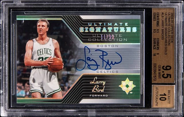 2004-05 Upper Deck Ultimate Collection Larry Bird Ultimate Signatures Gold #US-LB card image