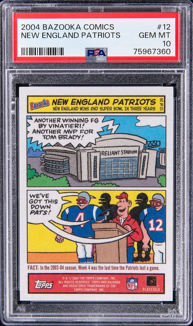 2004 Bazooka Comics New England Patriots #12 card image