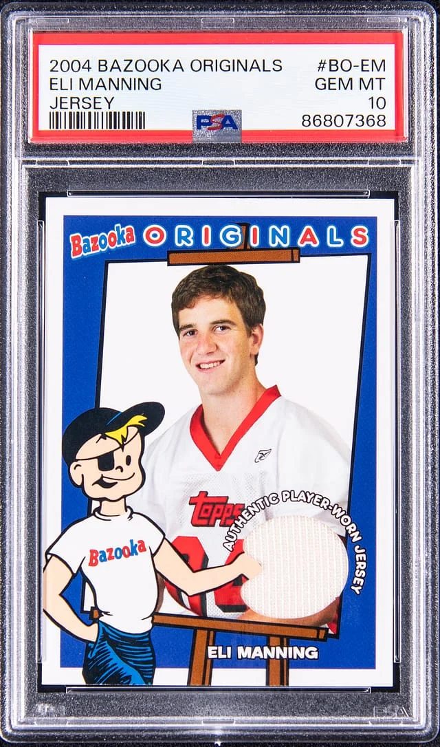2004 Bazooka Originals Jersey Eli Manning #BO-EM card image
