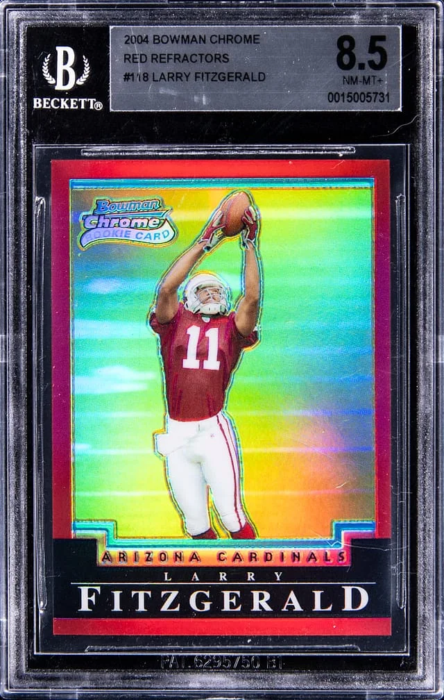 2004 Bowman Chrome Larry Fitzgerald Red Refractors #118 card image