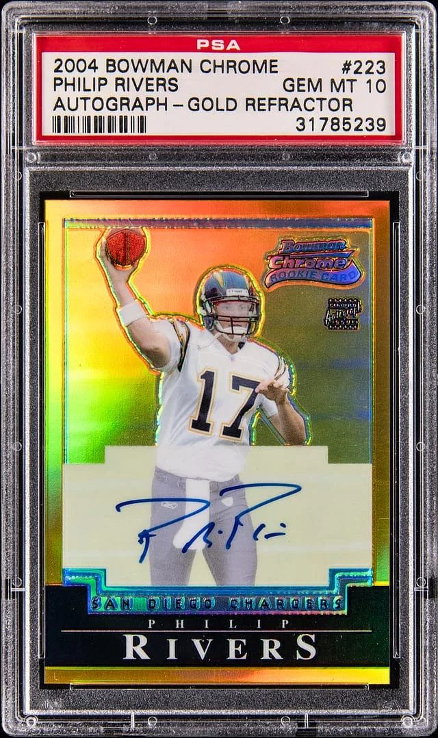 2004 Bowman Chrome Philip Rivers Autograph Gold Refractor #223 card image