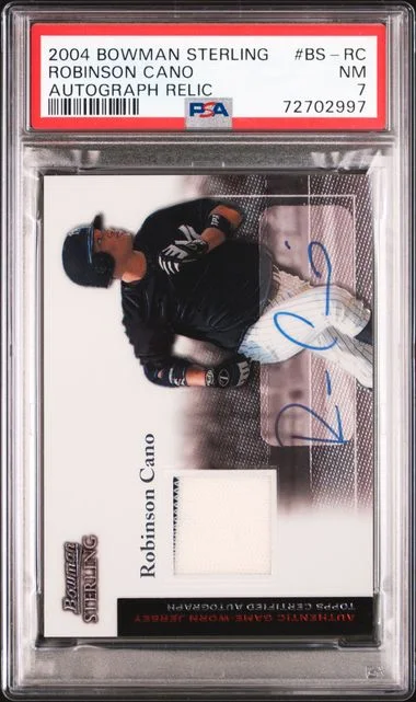 2004 Bowman Sterling Robinson Cano Autograph Relic #BS- card image