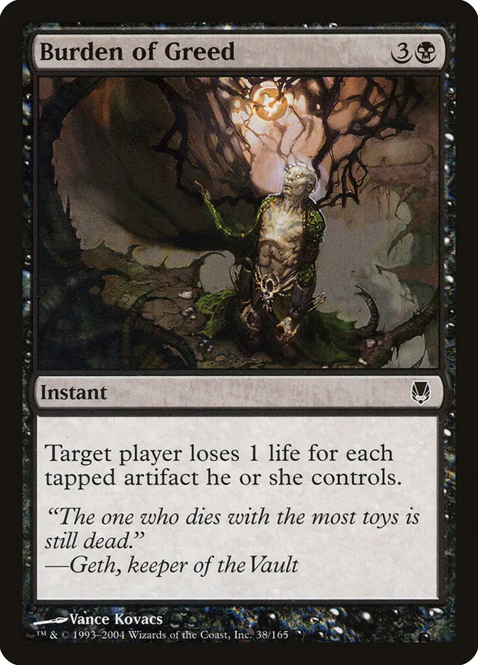 2004 Darksteel Burden of Greed common #38 unlisted card image