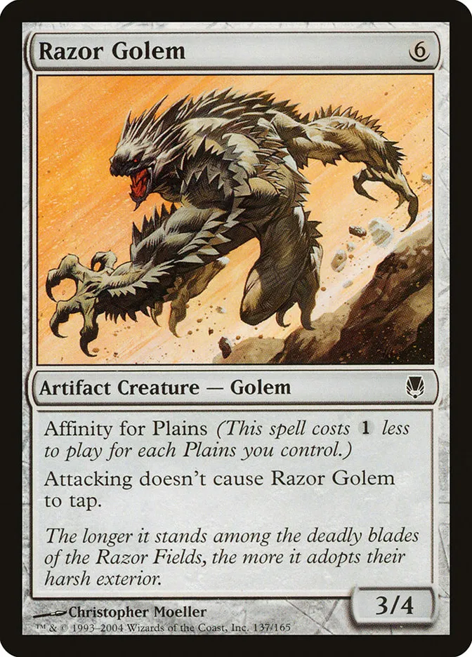 2004 Darksteel Razor Golem common #137 unlisted card image