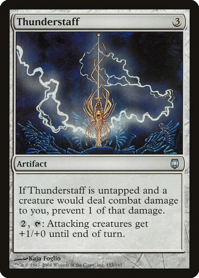 2004 Darksteel Thunderstaff uncommon #153 unlisted card image
