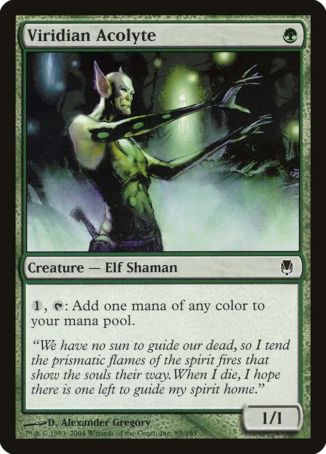 2004 Darksteel Viridian Acolyte common #89 unlisted card image
