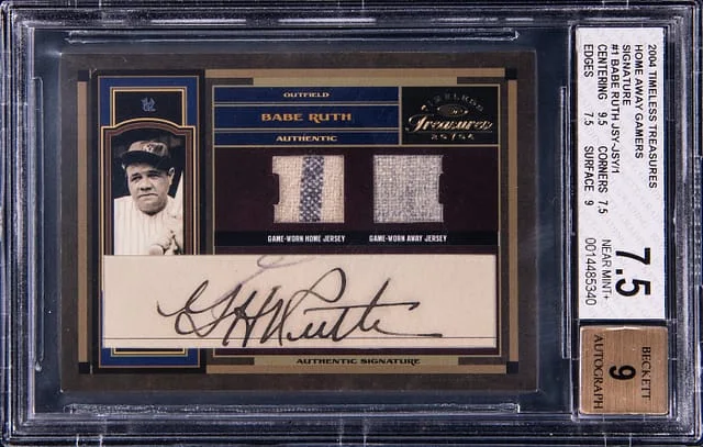 2004 Donruss Babe Ruth Timeless Treasures Home Away Gamers Signature #HA-1 card image
