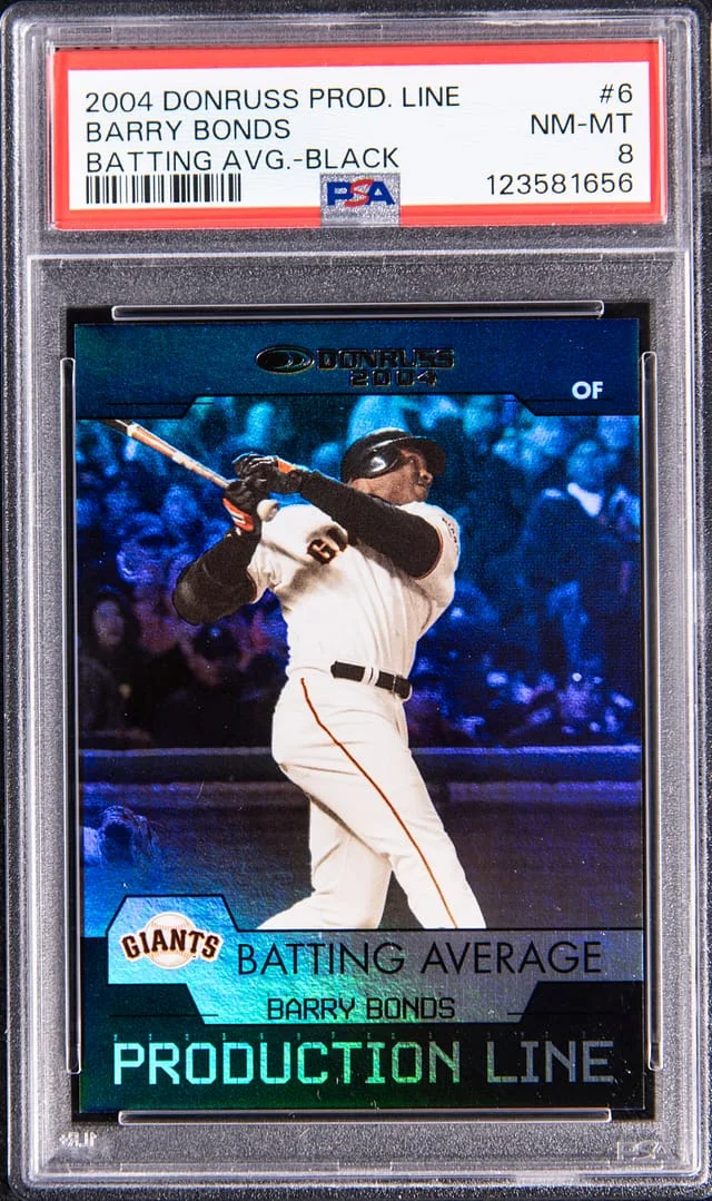 2004 Donruss Barry Bonds Production Line Batting Average Black #6 card image