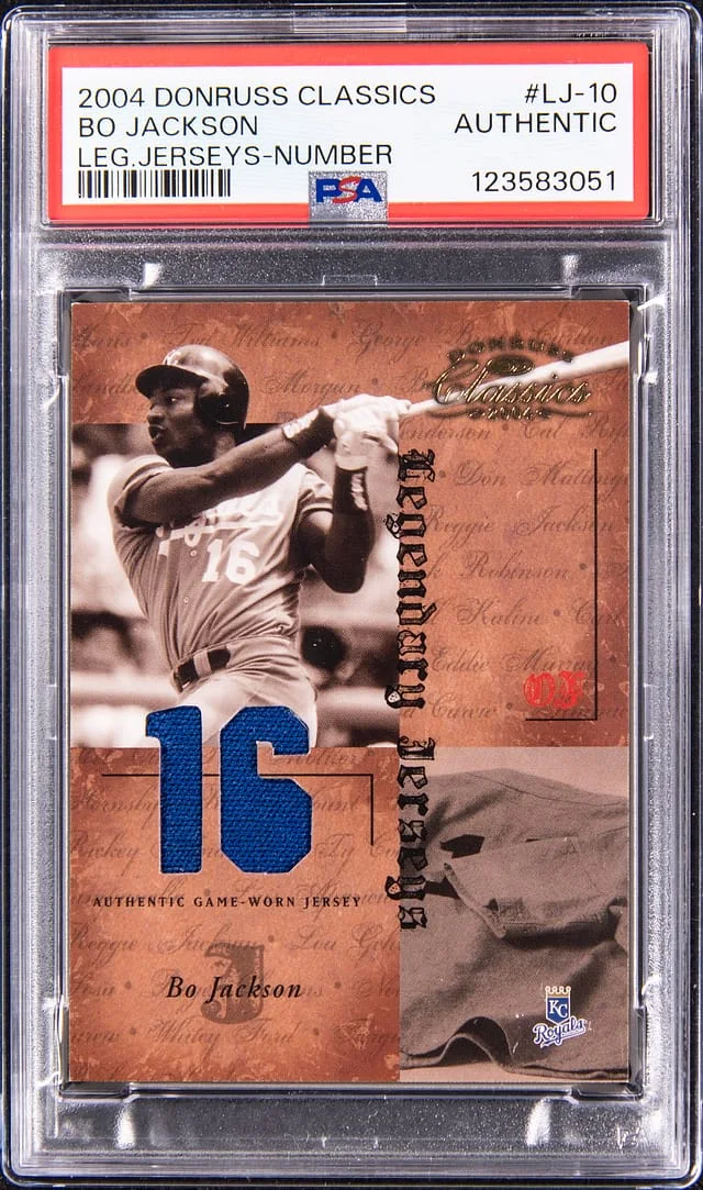 2004 Donruss Bo Jackson Classics Legendary Jersey Number #LJ-10 card image