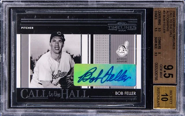 2004 Donruss Bob Feller Timelines Call To The Hall Autograph #CH-3 card image