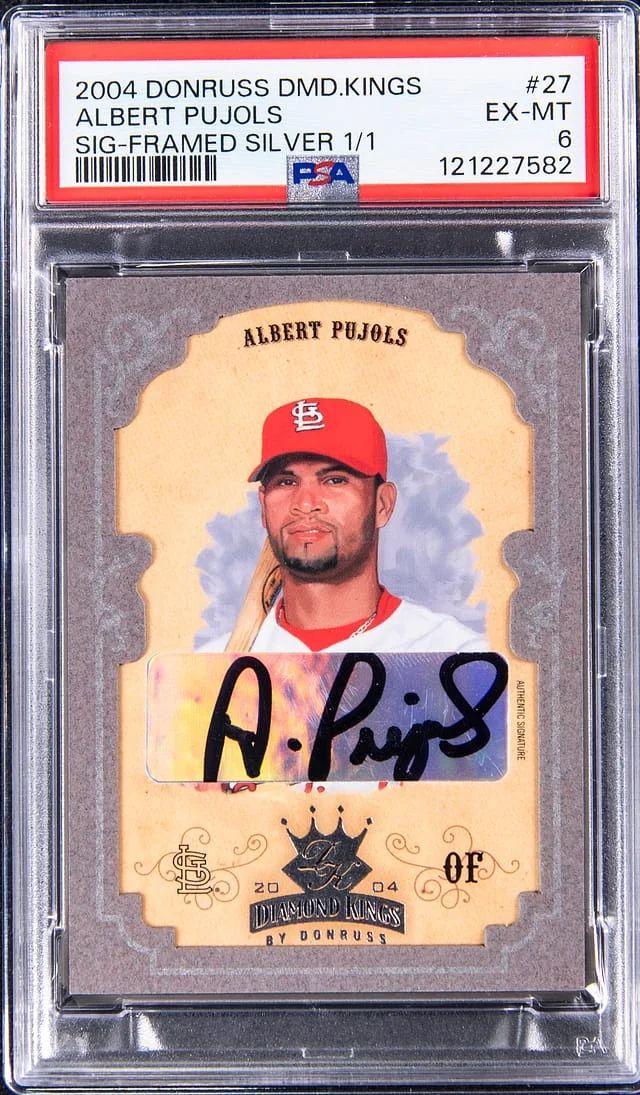 2004 Donruss Diamond Kings Albert Pujols Signature Framed Silver #27 card image
