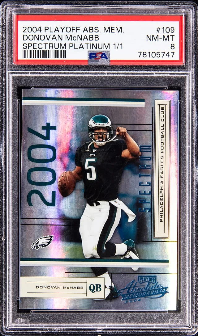 2004 Donruss Donovan McNabb Playoff Absolute Memorabilia Spectrum Platinum #109 card image