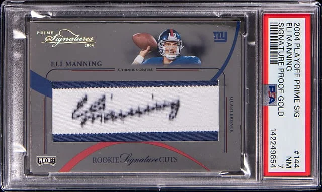 2004 Donruss Eli Manning Playoff Signature Prooft Gold #144 card image