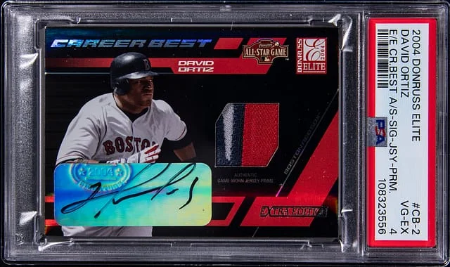 2004 Donruss Elite Extra Edition David Ortiz Career Best All-Star Signatures Jersey Prime #CB-2 card image