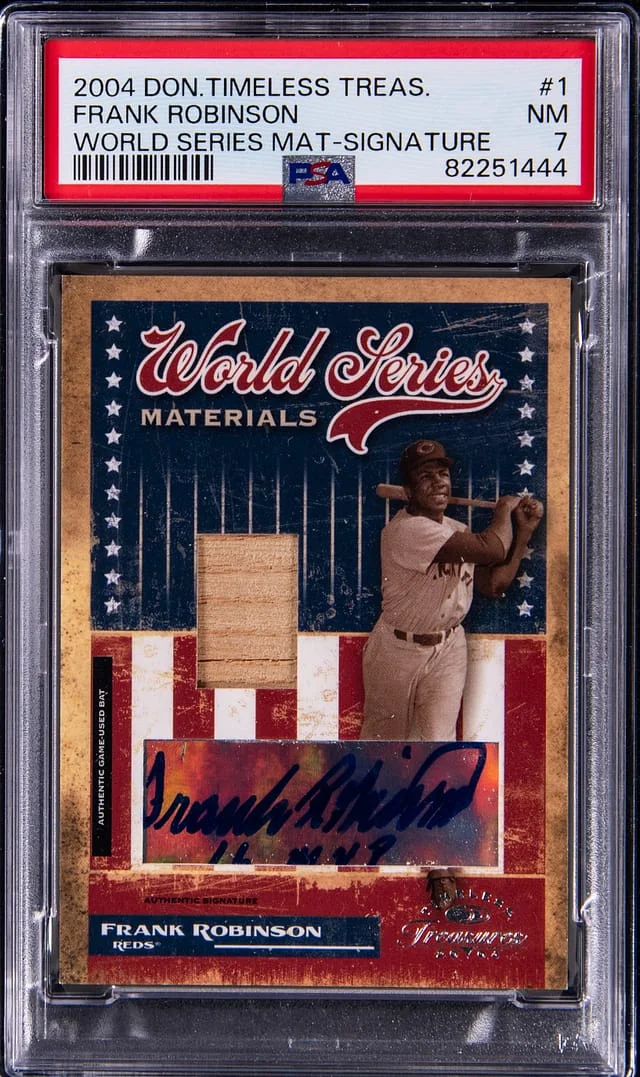 2004 Donruss Frank Robinson Tmeless Treasures World Series Materials Signature #WS-1 card image