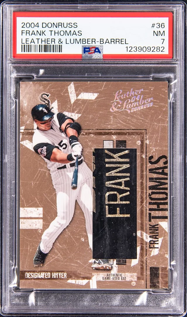 2004 Donruss Frank Thomas Game-Used Leather & Lumber Barrel #36 card image