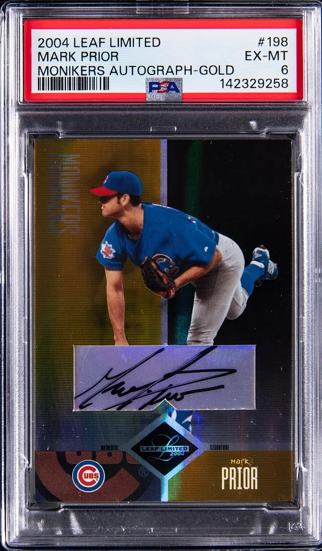 2004 Donruss Leaf Mark Prior Limited Monikers Autograph Gold #198 card image