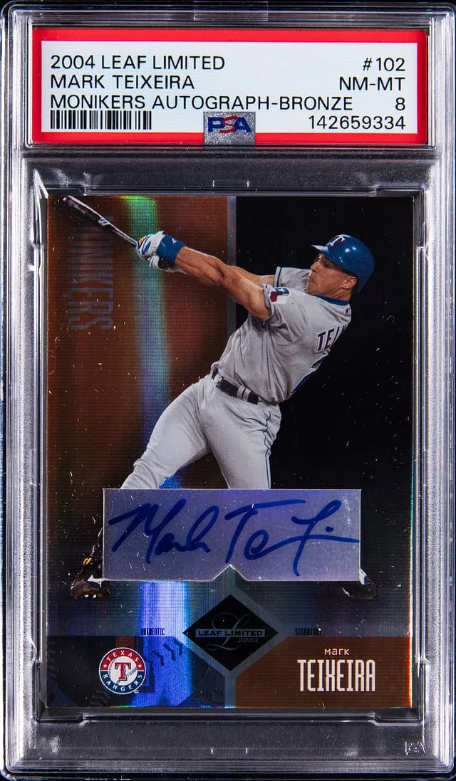 2004 Donruss Leaf Mark Teixeira Limited Monikers Autographs Bronze #102 card image