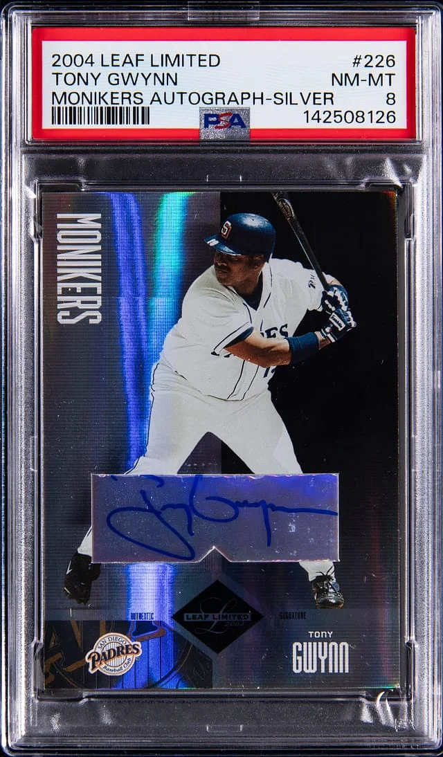 2004 Donruss Leaf Tony Gwynn Limited Monikers Autograph Silver #226 card image
