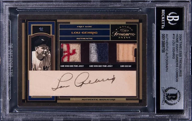 2004 Donruss Lou Gehrig Timeless Treasures Home Away Gamers Combos #19 card image