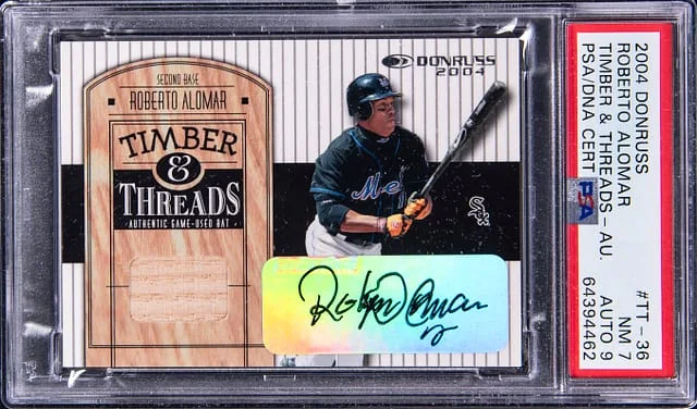 2004 Donruss Roberto Alomar Timber & Threads Autograph #TT-36 card image
