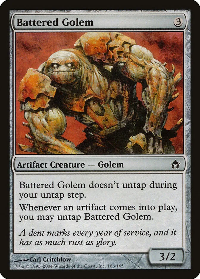 2004 Fifth Dawn Battered Golem common #106 unlisted card image