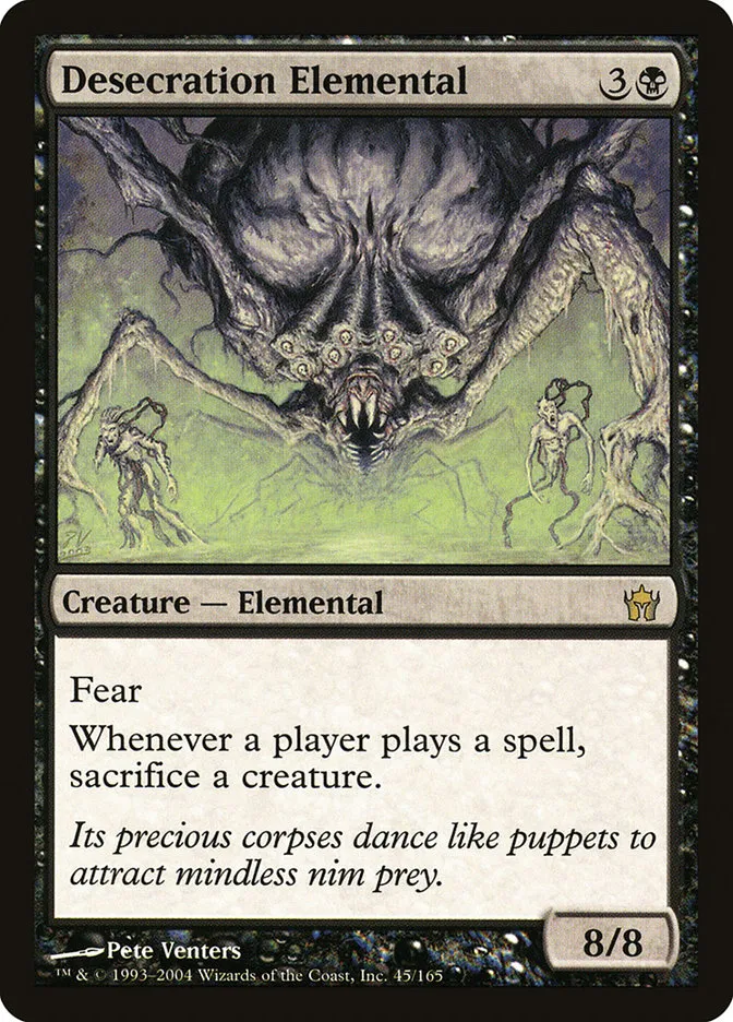 2004 Fifth Dawn Desecration Elemental rare #45 unlisted card image