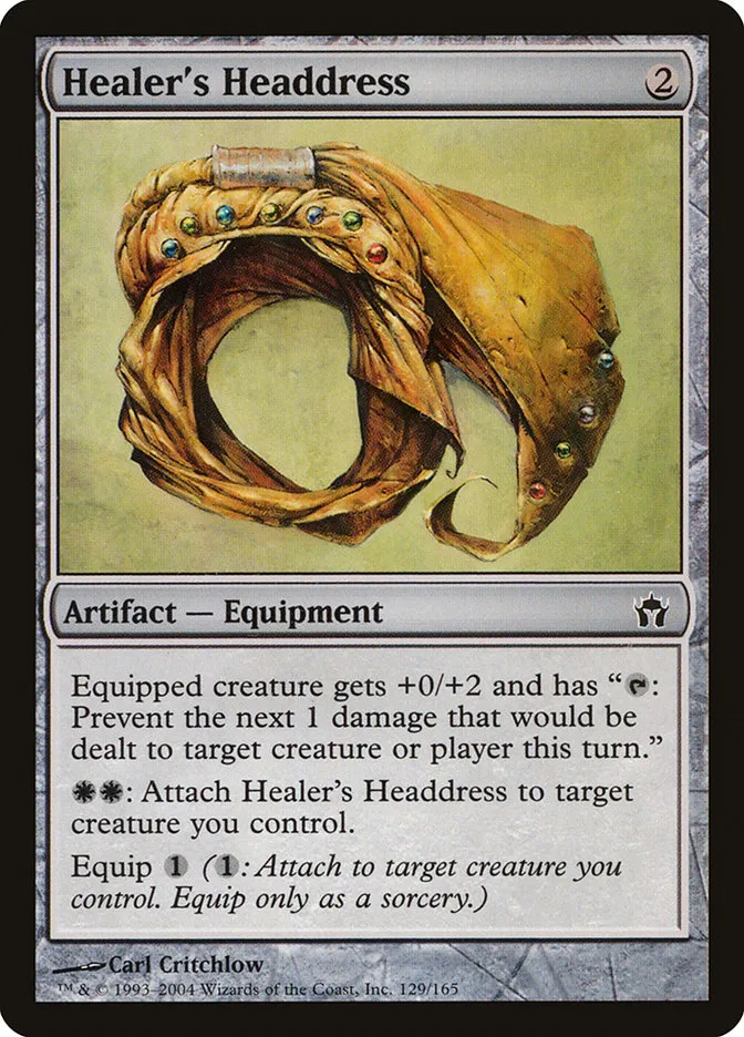 2004 Fifth Dawn Healer's Headdress common #129 unlisted card image
