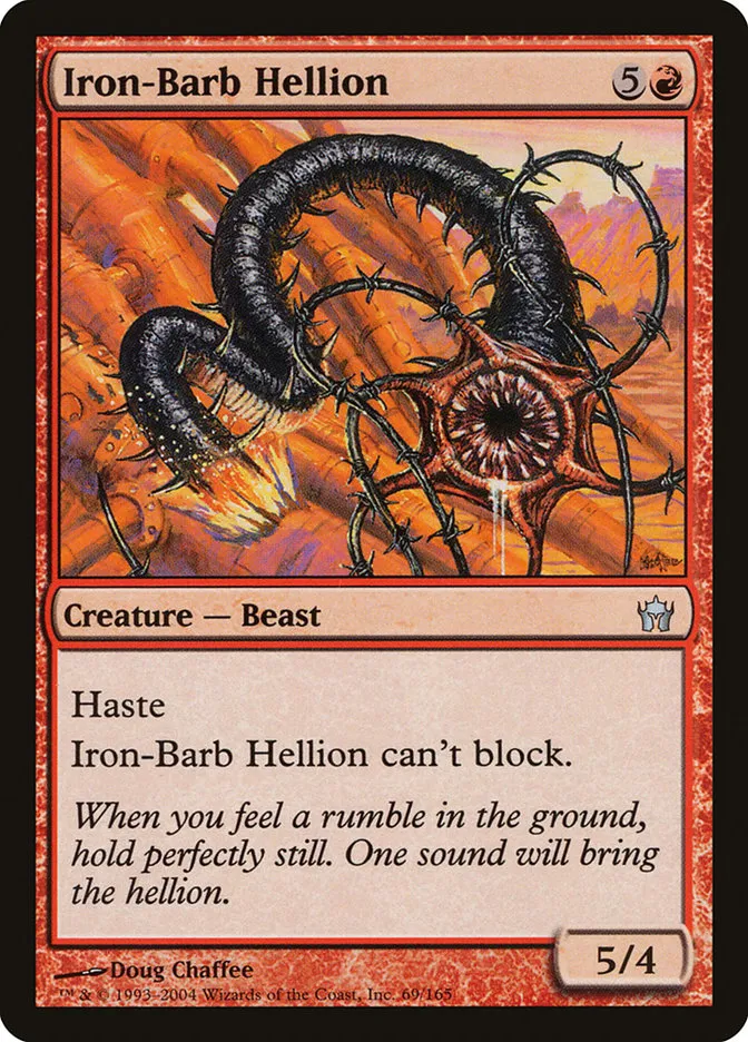 2004 Fifth Dawn Iron-Barb Hellion uncommon #69 unlisted card image