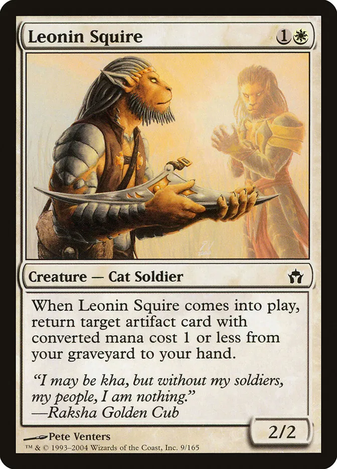 2004 Fifth Dawn Leonin Squire common #9 unlisted card image
