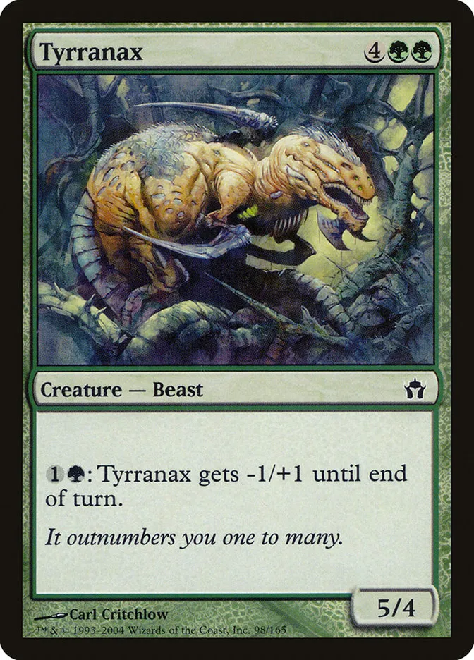 2004 Fifth Dawn Tyrranax common #98 unlisted card image