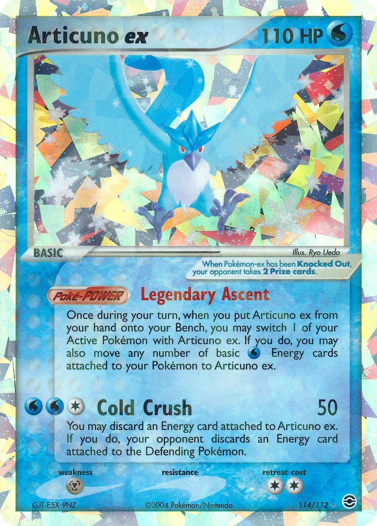 2004 FireRed & LeafGreen Articuno ex #114/112 Rare Secret card image