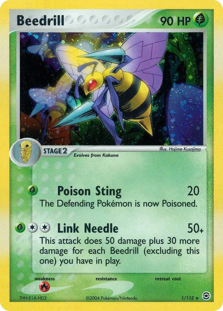 2004 FireRed & LeafGreen Beedrill Rare Holo #001/112 Rare Holo card image