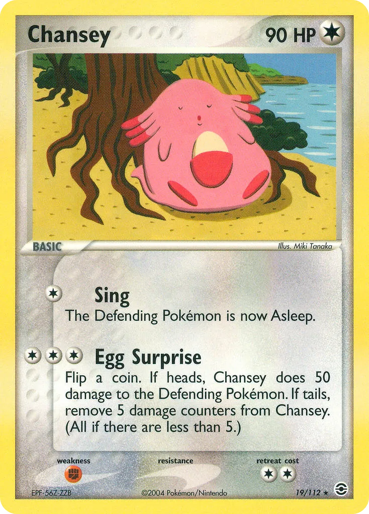 2004 FireRed & LeafGreen Chansey #019/112 Rare card image