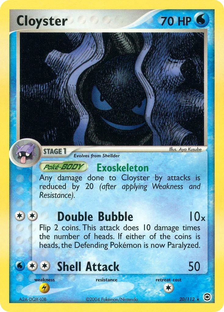 2004 FireRed & LeafGreen Cloyster #020/112 Rare card image