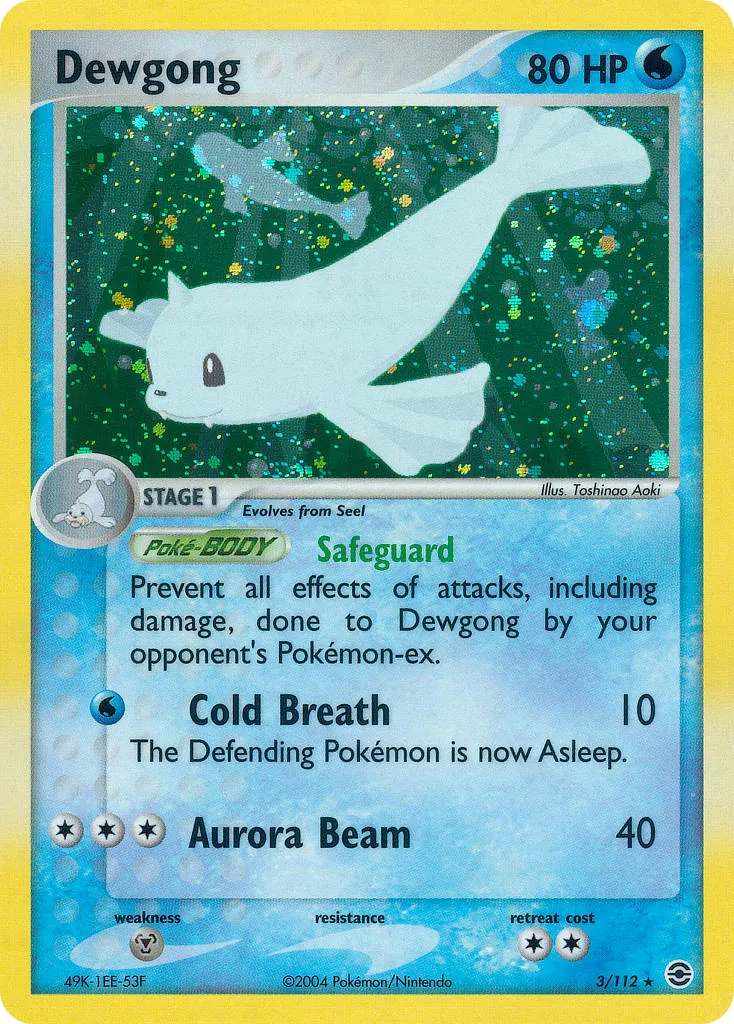 2004 FireRed & LeafGreen Dewgong #003/112 Rare Holo card image