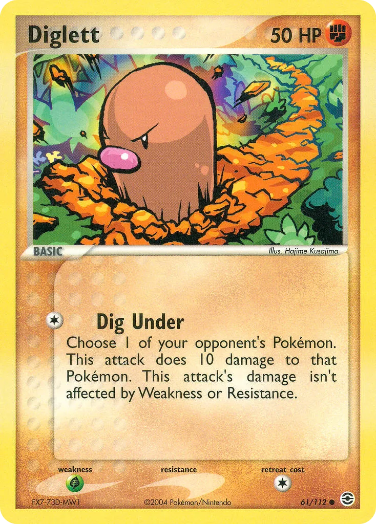 2004 FireRed & LeafGreen Diglett Common #061/112 Common card image