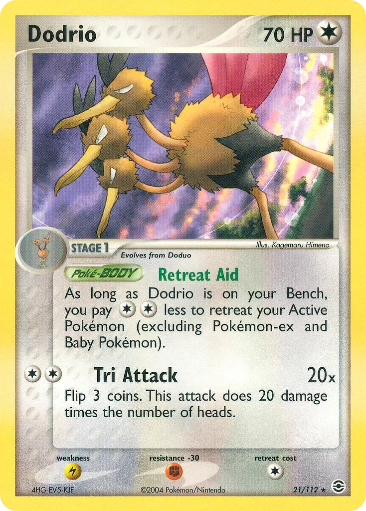 2004 FireRed & LeafGreen Dodrio Rare #021/112 Rare card image
