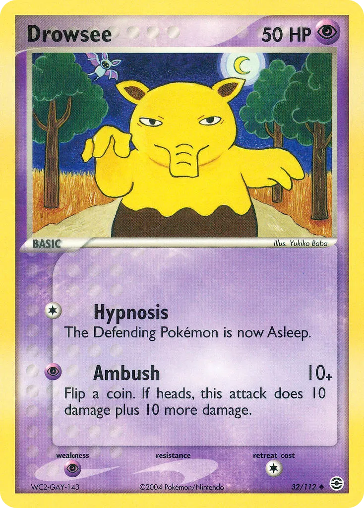 2004 FireRed & LeafGreen Drowzee Uncommon #032/112 Uncommon card image