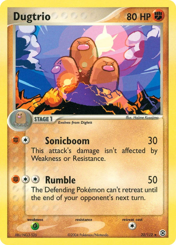 2004 FireRed & LeafGreen Dugtrio #022/112 Rare card image