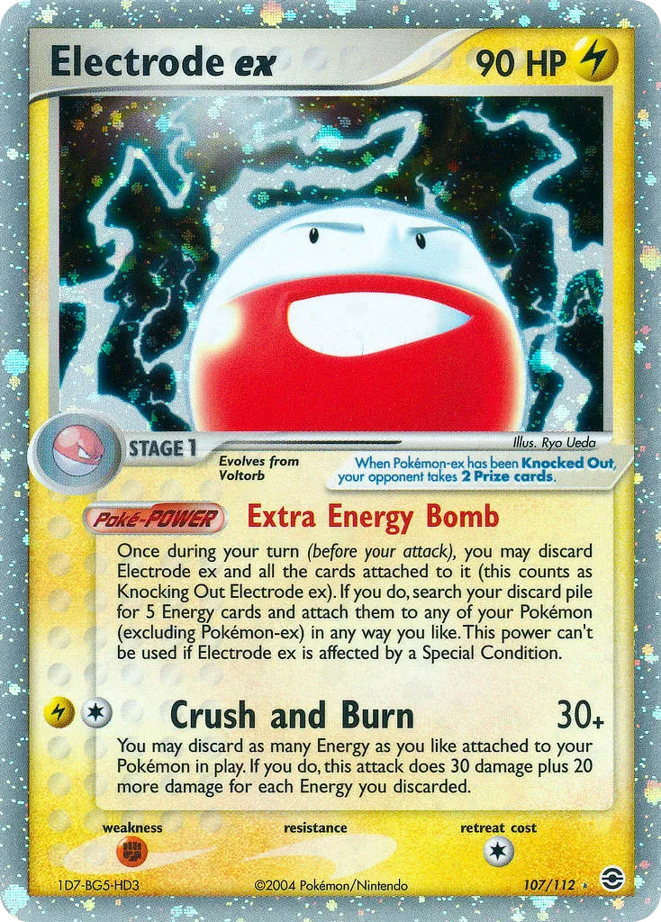 2004 FireRed & LeafGreen Electrode ex #107/112 Rare Holo EX card image