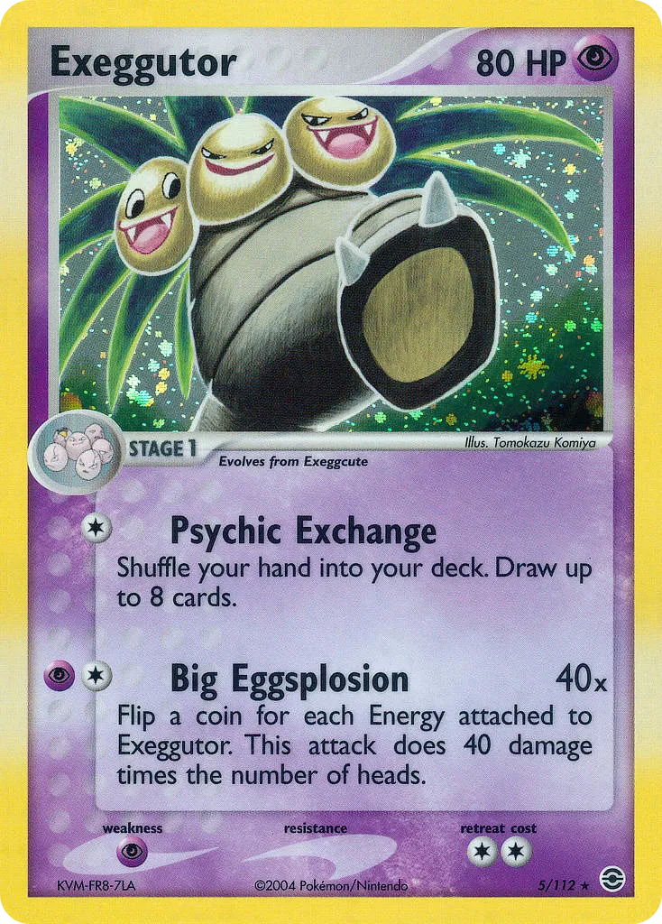 2004 FireRed & LeafGreen Exeggutor Rare Holo #005/112 Rare Holo card image