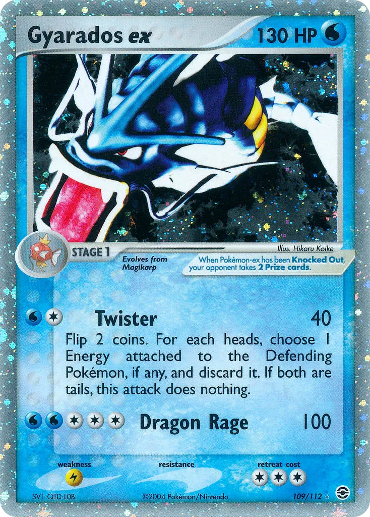 2004 FireRed & LeafGreen Gyarados ex #109/112 Rare Holo EX card image