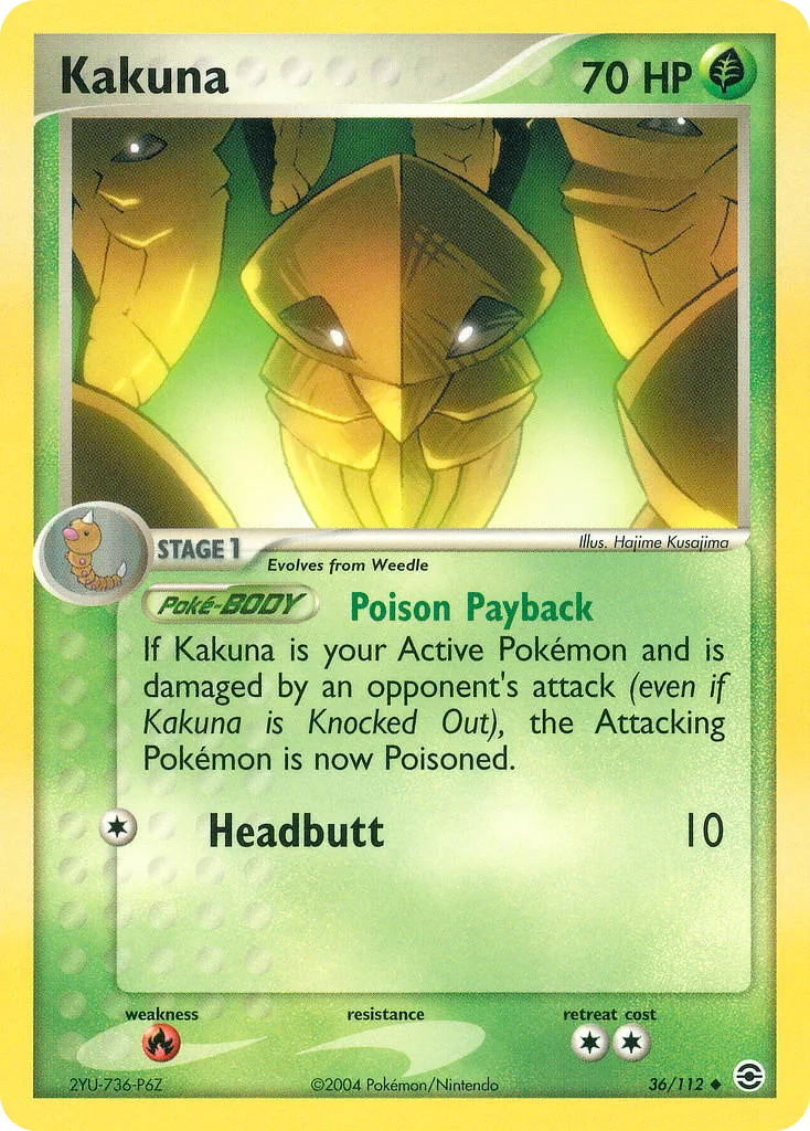 2004 FireRed & LeafGreen Kakuna Uncommon #036/112 Uncommon card image