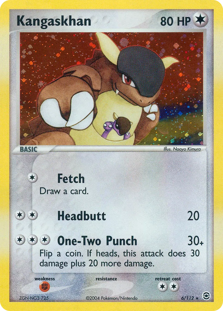 2004 FireRed & LeafGreen Kangaskhan #006/112 Rare Holo card image