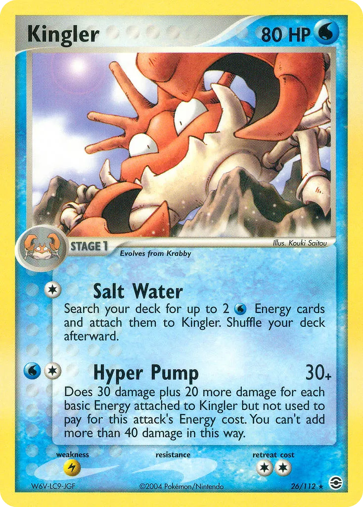2004 FireRed & LeafGreen Kingler Rare #026/112 Rare card image