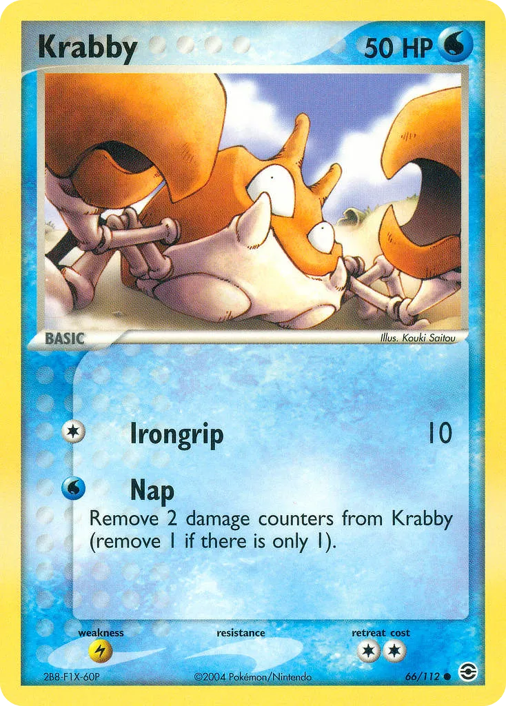 2004 FireRed & LeafGreen Krabby Common #066/112 Common card image